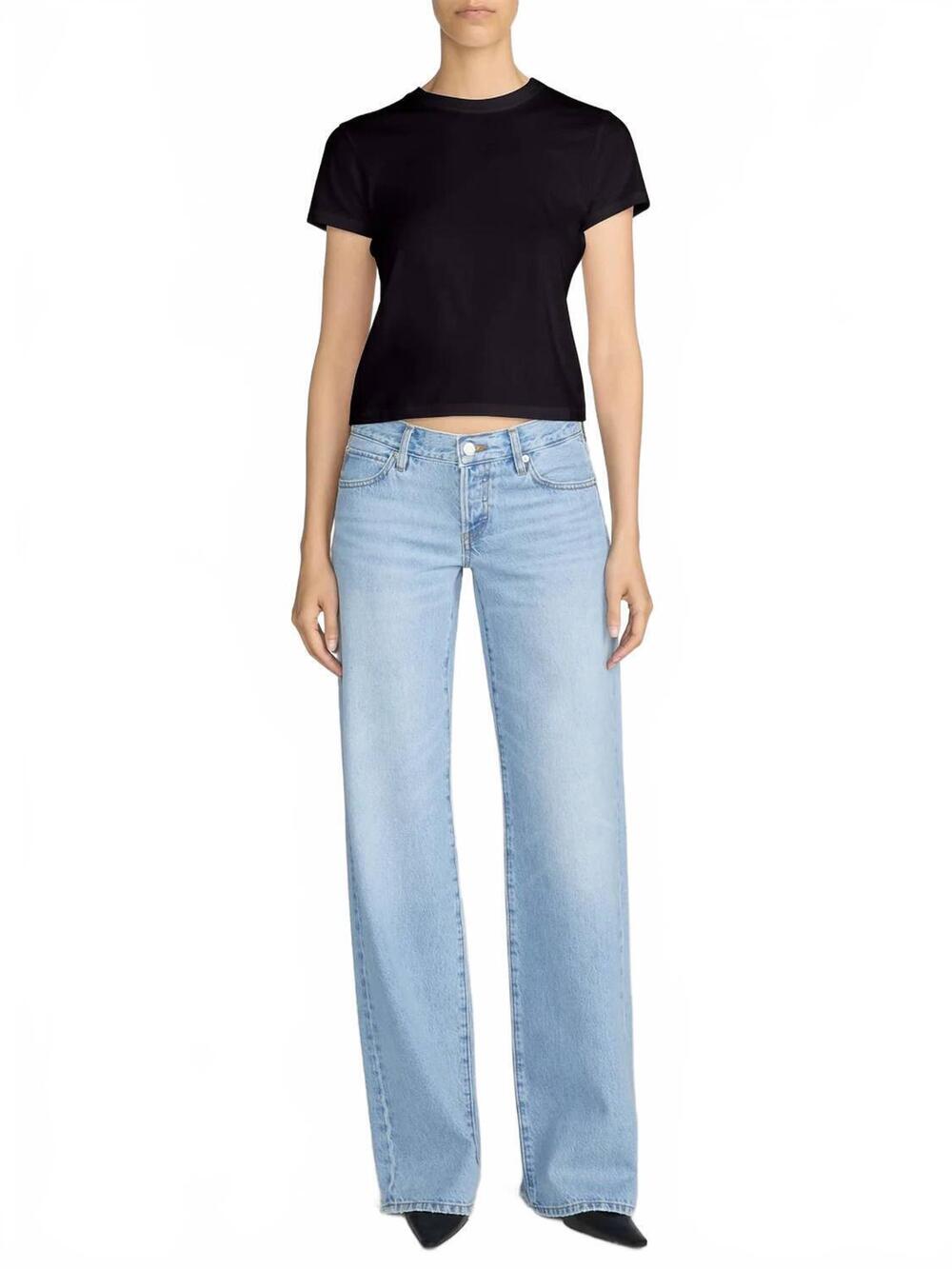 NEW FRAME low rise gray jean in dodger offset hem